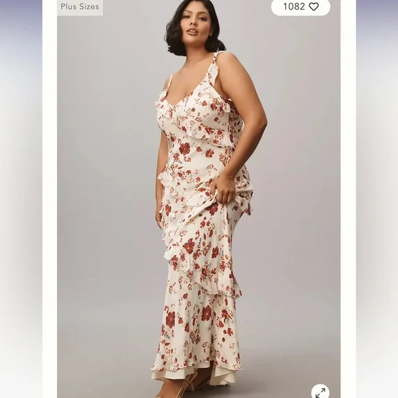 NWT Let Me Be Anthropologie Sleeveless Ruffle Maxi Dress - Picture 5 of 8